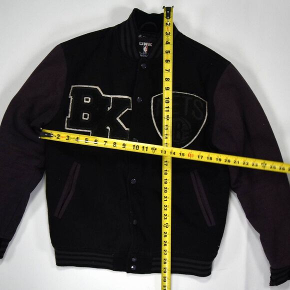 Vintage NBA Brooklyn Nets Wool Blend Varsity Snap Button Jacket - M - Picture 5 of 5